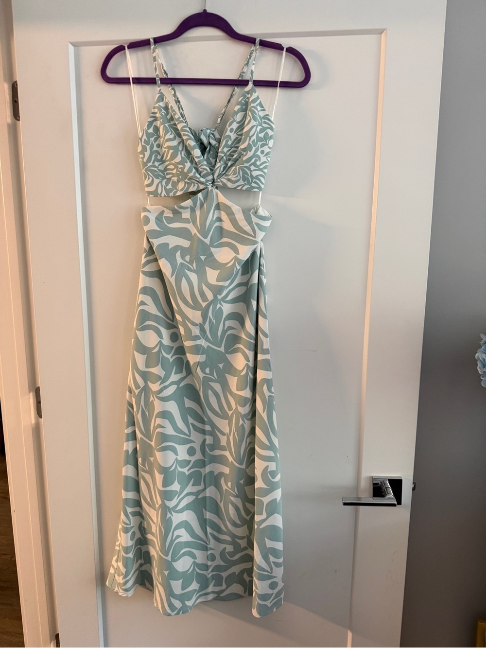 Abercrombie & Fitch Mint and White Print Midi Dress